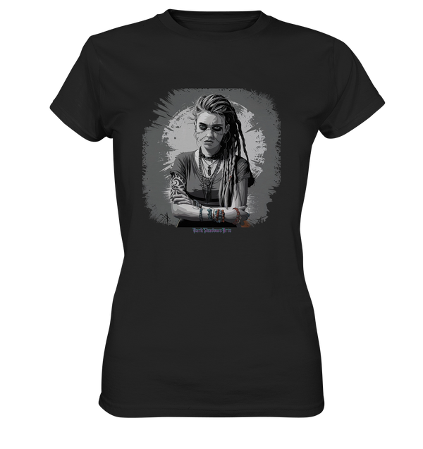 Grunge Shadow Portrait - Ladies Premium Shirt