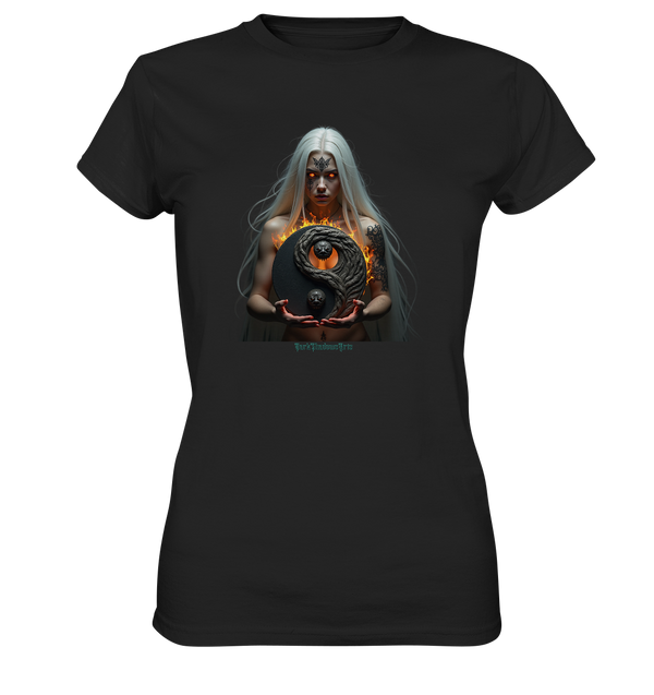 Flamebound Guardian - Silver-Haired Enchantress - Ladies Premium Shirt