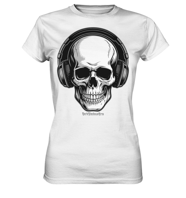 Requiem in Beats – Totenkopf mit Ohrhörern für Musikrebellen   - Ladies Premium Shirt