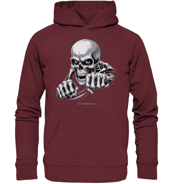 THE GRIP OF DEATH – Mystisches Schädel-Design mit intensiver Symbolik   - Organic Hoodie