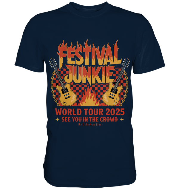 festival junkie - world tour 2025 - rock music passion - Premium Shirt