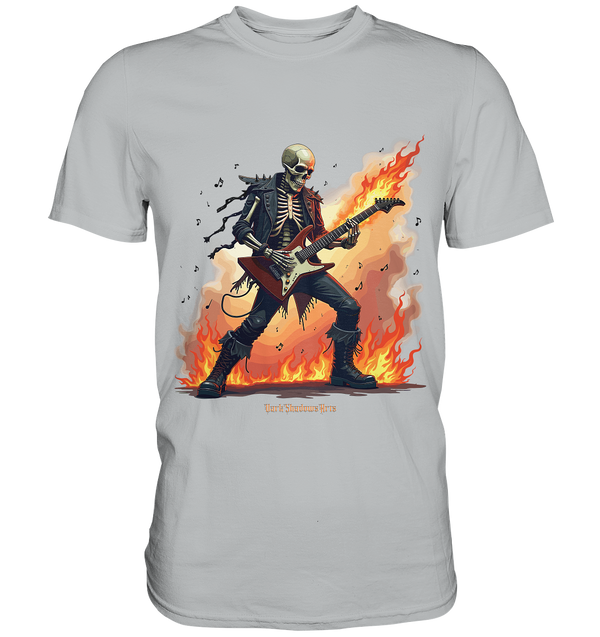 Guitar Rebellion - Skelettmusiker mit Feuer - Premium Shirt