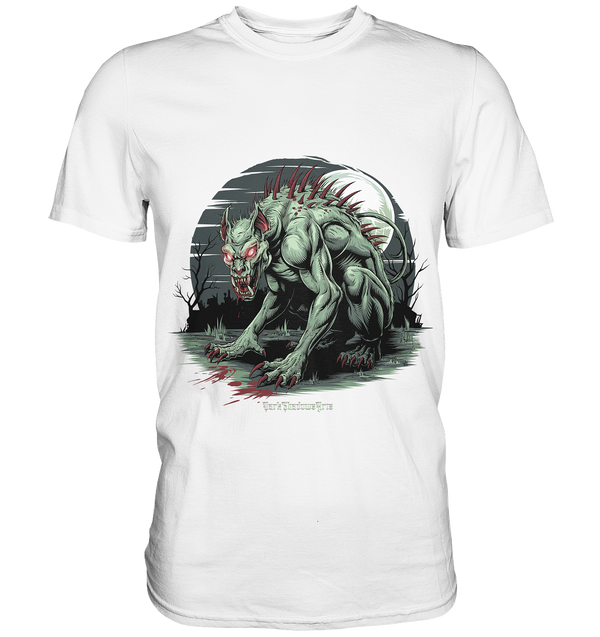 The Mythical Chupacabra with Glowing Red Eyes Horror und Gothic - Premium Shirt