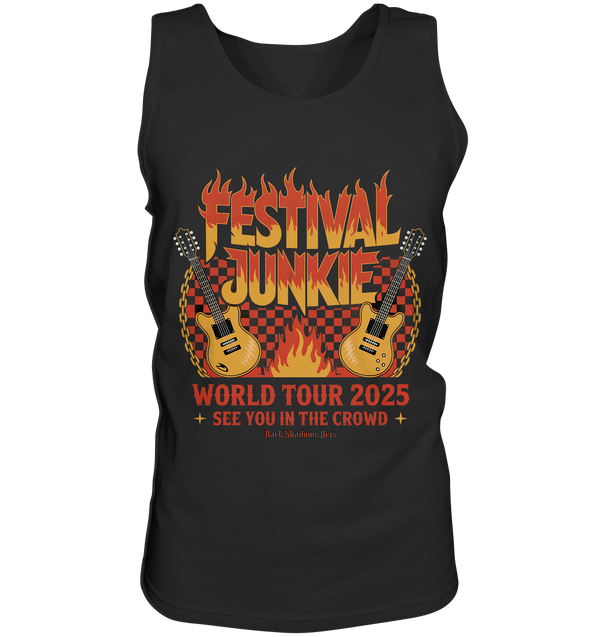 festival junkie - world tour 2025 - rock music passion - Relaxed Tank Top