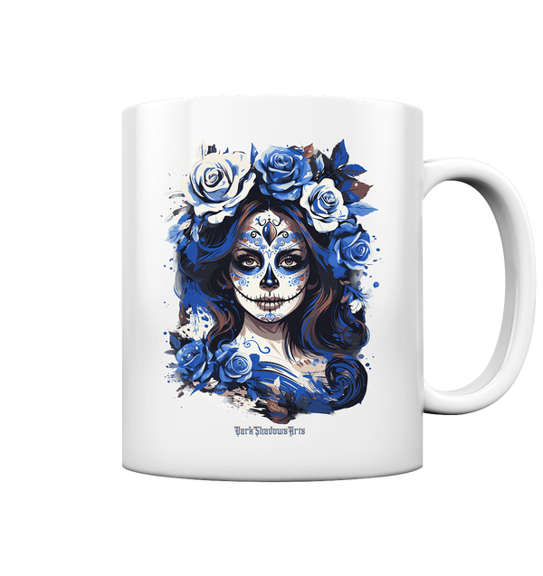 Floral Mystique - Zucker-Schädel & Blumenkranz - Tasse glossy