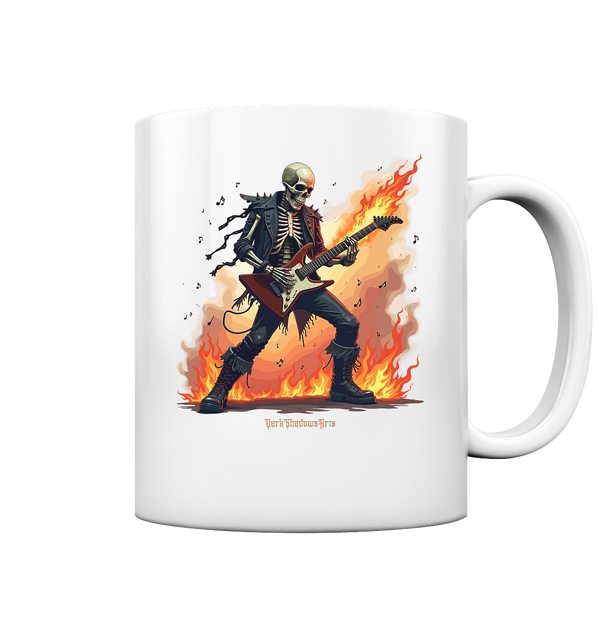 Guitar Rebellion - Skelettmusiker mit Feuer - Tasse glossy