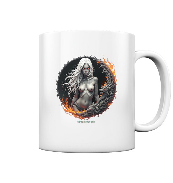 .Flamebound Guardian - Silver-Haired Enchantress - Tasse glossy