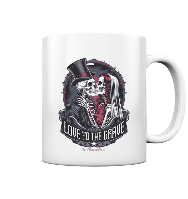 Liebe bis zum Grab - Gothic-Hochzeit mit Skeletten - Tasse glossy