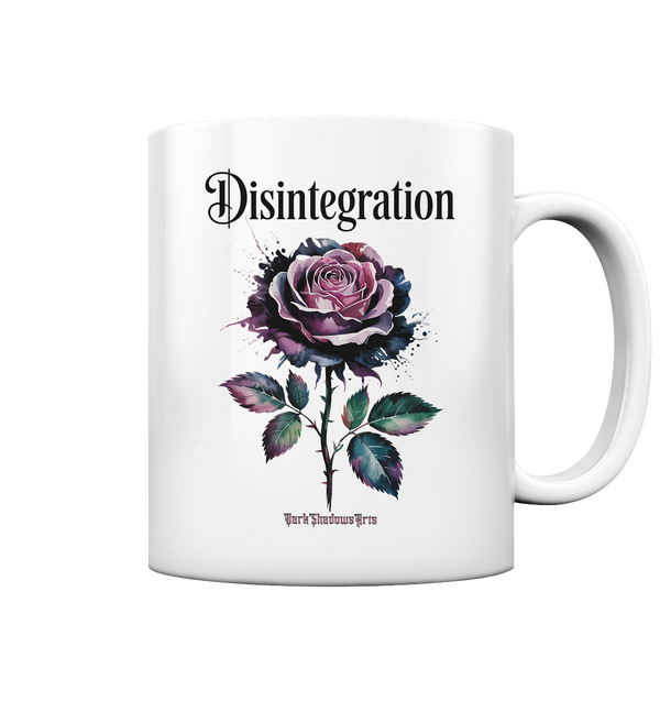DISINTEGRATION – Symbolträchtige Kunst mit stilisierter Rose   - Tasse glossy