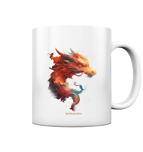 Drachenfeuer – Mystische Kreatur in lebendigen Farben - Tasse glossy