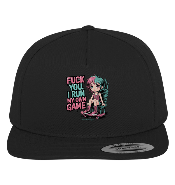 FUCK YOU, I RUN MY OWN GAME – Rebellisches Design für Individualistinnen - Premium Snapback | Kappen & Mützen | Dark Shadows Arts