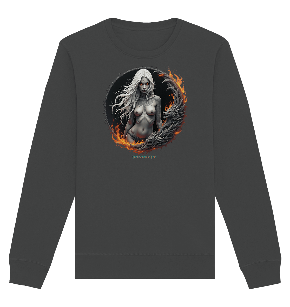 Geheimnisvolle Weiße – Die Herrscherin der Schattenwelt - Organic Basic Unisex Sweatshirt | Sweatshirts | Dark Shadows Arts