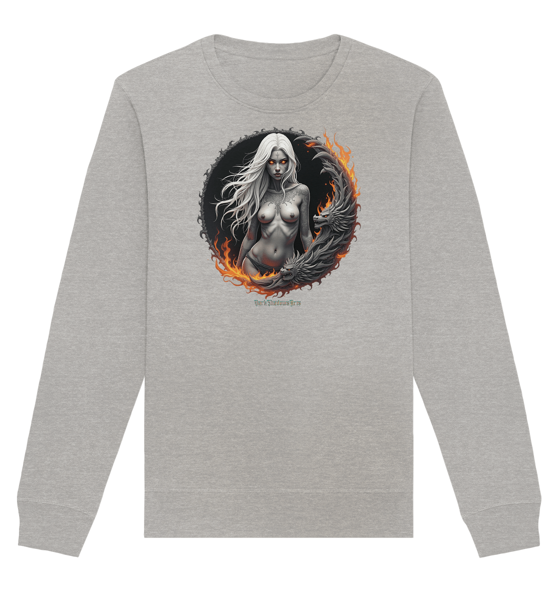 Geheimnisvolle Weiße – Die Herrscherin der Schattenwelt - Organic Basic Unisex Sweatshirt | Sweatshirts | Dark Shadows Arts