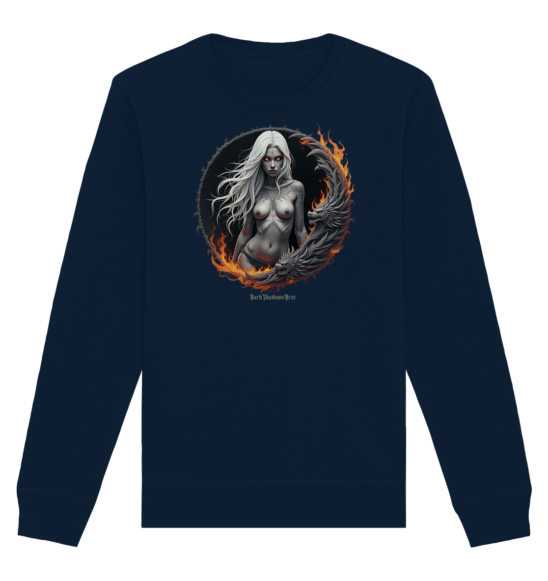 Geheimnisvolle Weiße – Die Herrscherin der Schattenwelt - Organic Basic Unisex Sweatshirt | Sweatshirts | Dark Shadows Arts