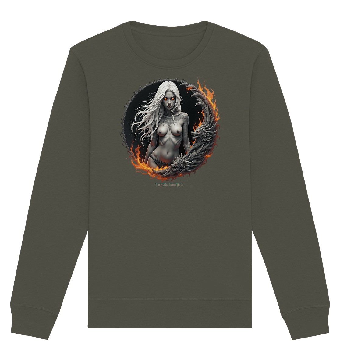 Geheimnisvolle Weiße – Die Herrscherin der Schattenwelt - Organic Basic Unisex Sweatshirt | Sweatshirts | Dark Shadows Arts