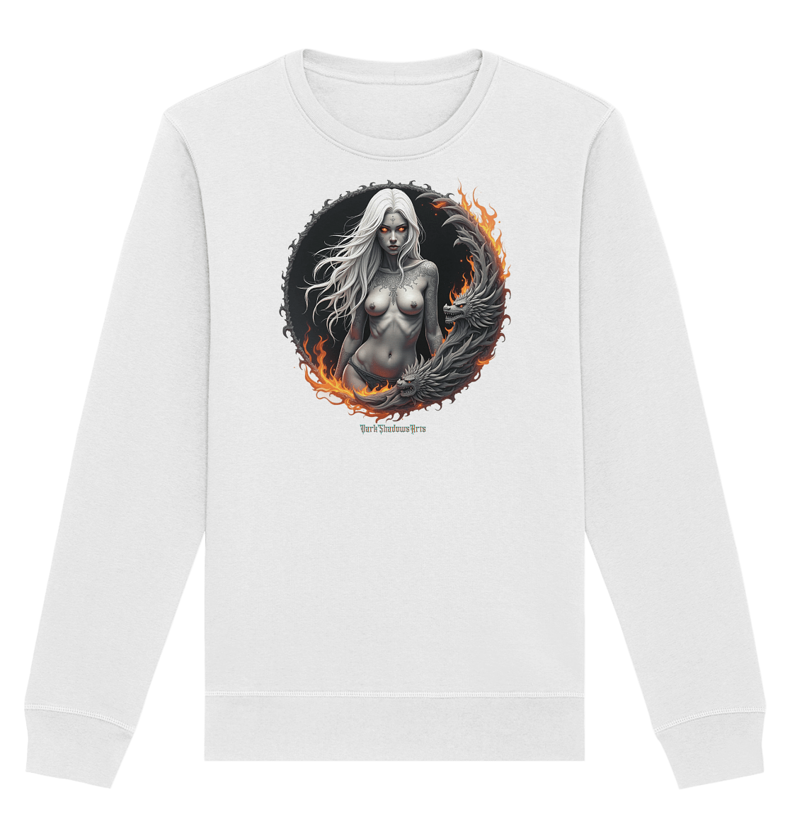Geheimnisvolle Weiße – Die Herrscherin der Schattenwelt - Organic Basic Unisex Sweatshirt | Sweatshirts | Dark Shadows Arts