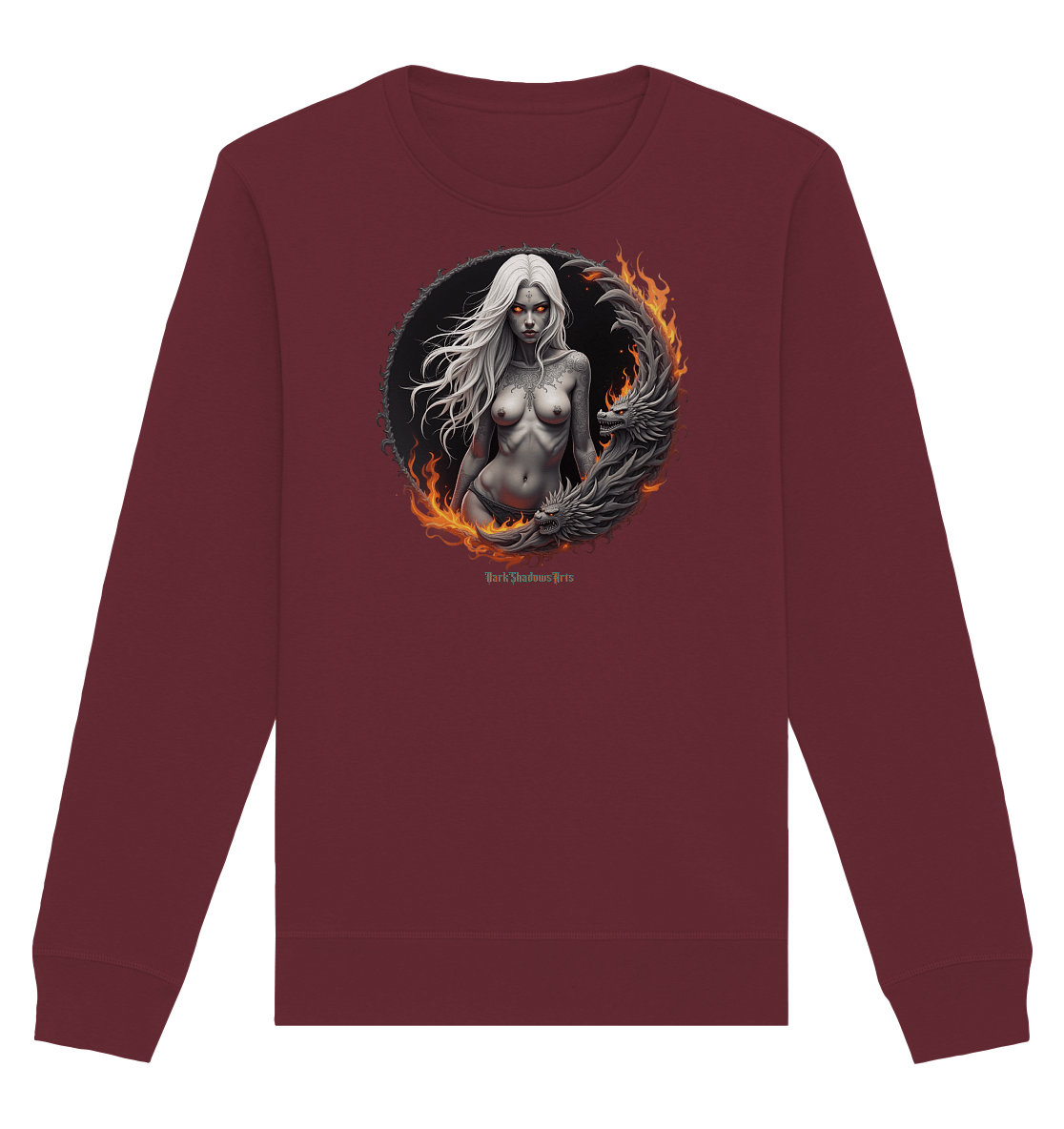 Geheimnisvolle Weiße – Die Herrscherin der Schattenwelt - Organic Basic Unisex Sweatshirt | Sweatshirts | Dark Shadows Arts