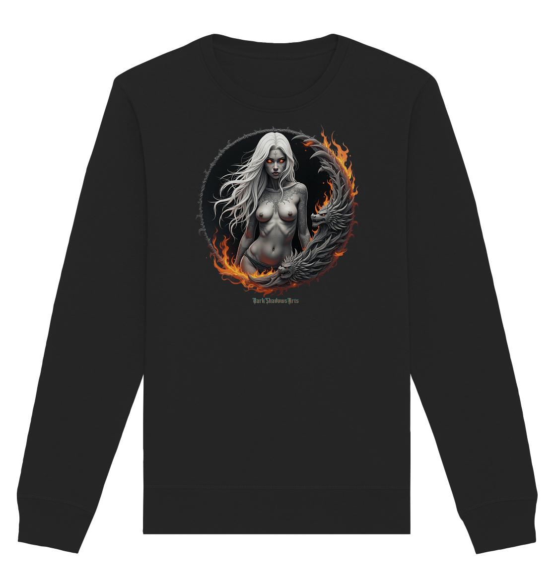 Geheimnisvolle Weiße – Die Herrscherin der Schattenwelt - Organic Basic Unisex Sweatshirt | Sweatshirts | Dark Shadows Arts
