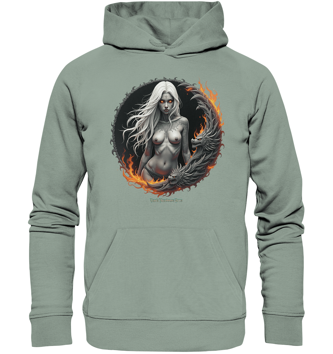 Geheimnisvolle Weiße – Die Herrscherin der Schattenwelt - Organic Hoodie | Hoodies | Dark Shadows Arts