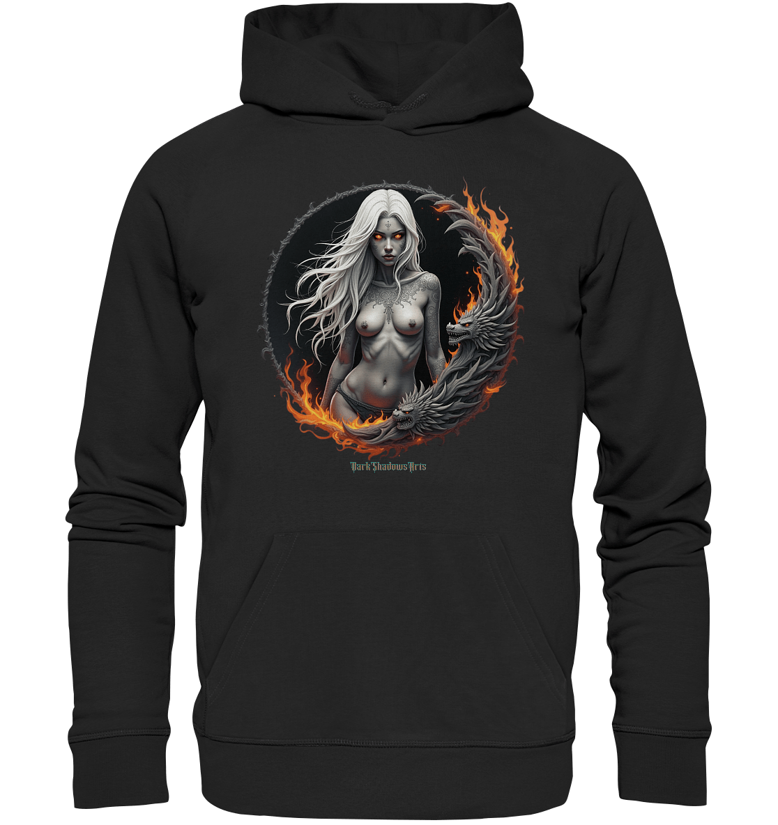 Geheimnisvolle Weiße – Die Herrscherin der Schattenwelt - Organic Hoodie | Hoodies | Dark Shadows Arts