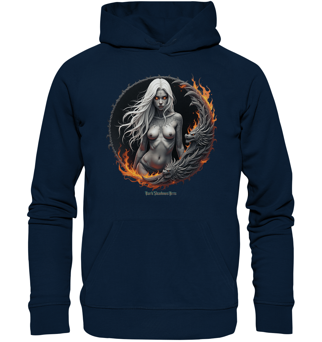 Geheimnisvolle Weiße – Die Herrscherin der Schattenwelt - Organic Hoodie | Hoodies | Dark Shadows Arts