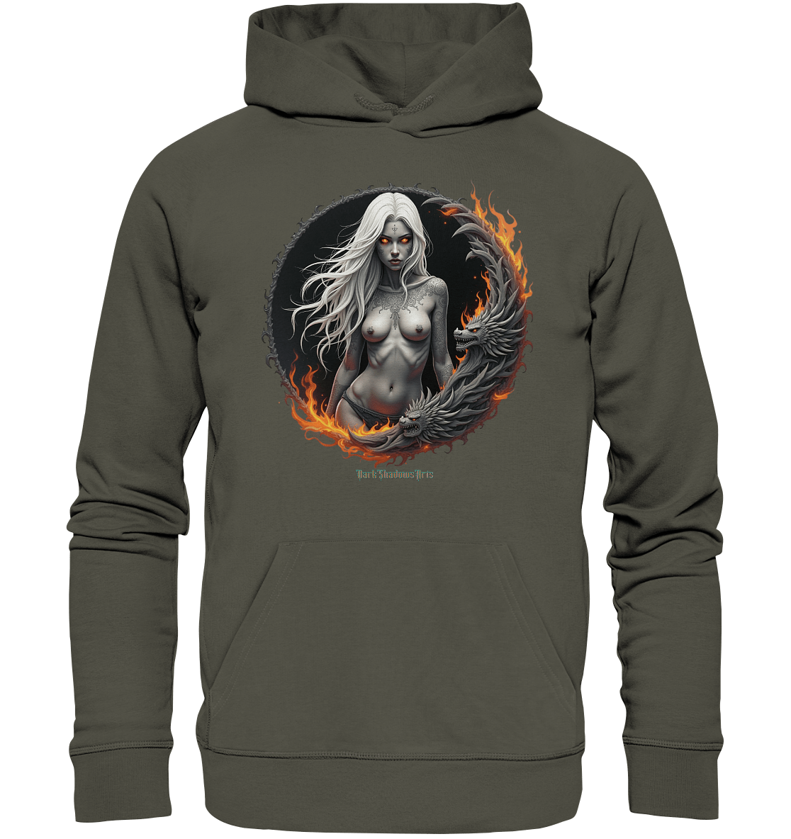 Geheimnisvolle Weiße – Die Herrscherin der Schattenwelt - Organic Hoodie | Hoodies | Dark Shadows Arts