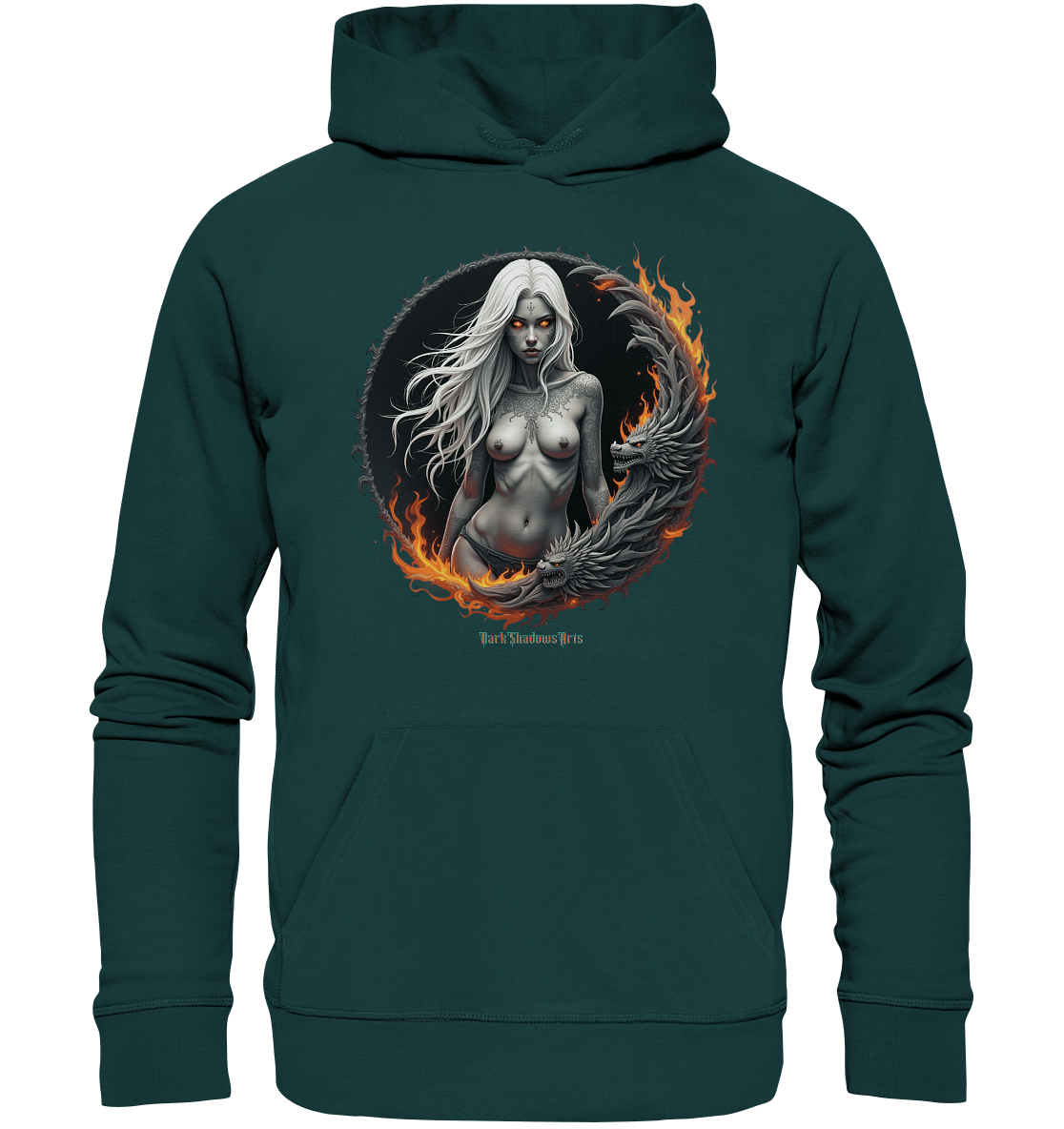 Geheimnisvolle Weiße – Die Herrscherin der Schattenwelt - Organic Hoodie | Hoodies | Dark Shadows Arts