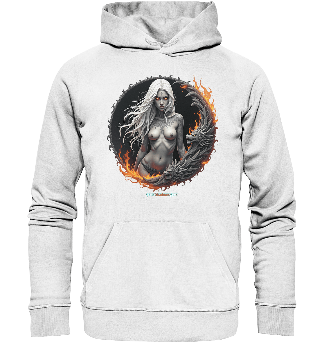 Geheimnisvolle Weiße – Die Herrscherin der Schattenwelt - Organic Hoodie | Hoodies | Dark Shadows Arts