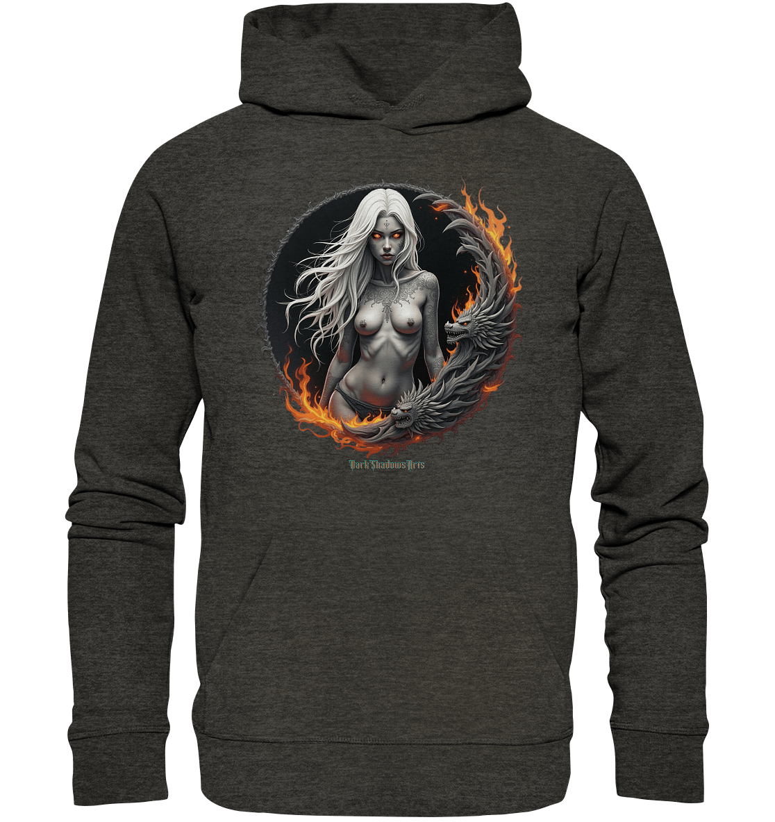 Geheimnisvolle Weiße – Die Herrscherin der Schattenwelt - Organic Hoodie | Hoodies | Dark Shadows Arts