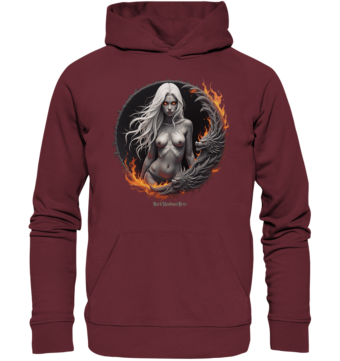 Geheimnisvolle Weiße – Die Herrscherin der Schattenwelt - Organic Hoodie | Hoodies | Dark Shadows Arts
