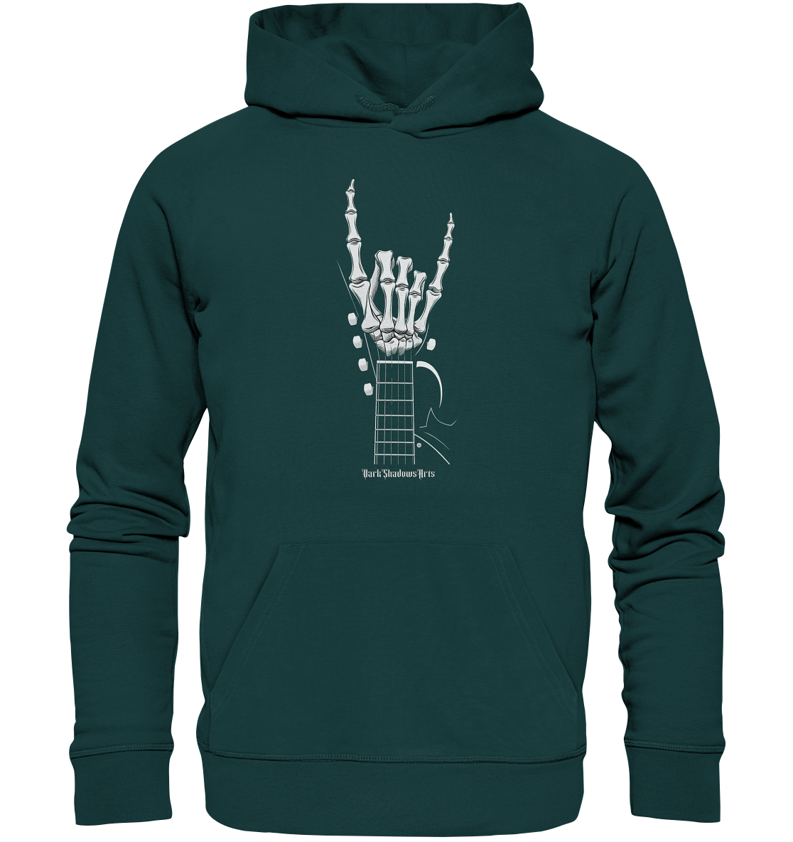 Gitarre mit Skelettfingern - Konzertzeichen - Organic Hoodie | Hoodies | Dark Shadows Arts