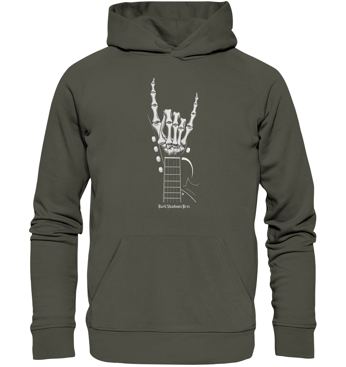 Gitarre mit Skelettfingern - Konzertzeichen - Organic Hoodie | Hoodies | Dark Shadows Arts