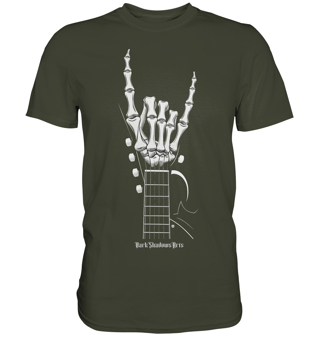 Gitarre mit Skelettfingern - Konzertzeichen - Premium Shirt | Unisex - Shirts | Dark Shadows Arts