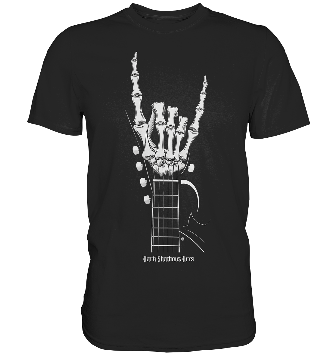 Gitarre mit Skelettfingern - Konzertzeichen - Premium Shirt | Unisex - Shirts | Dark Shadows Arts