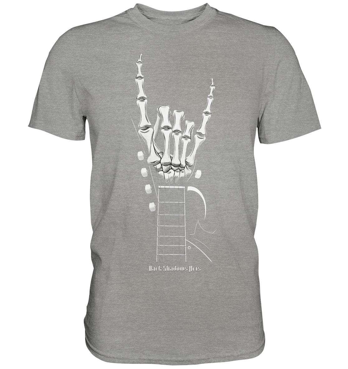 Gitarre mit Skelettfingern - Konzertzeichen - Premium Shirt | Unisex - Shirts | Dark Shadows Arts