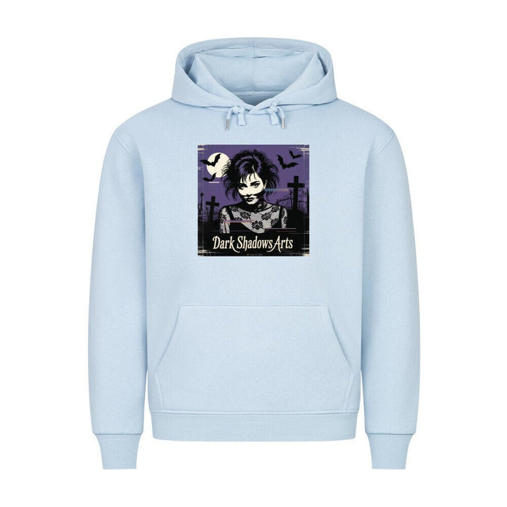 Gothic Vision – Schattenfrau im VHS - Nebel - HigherBlanks Premium Hoodie | Hoodie | Dark Shadows Arts