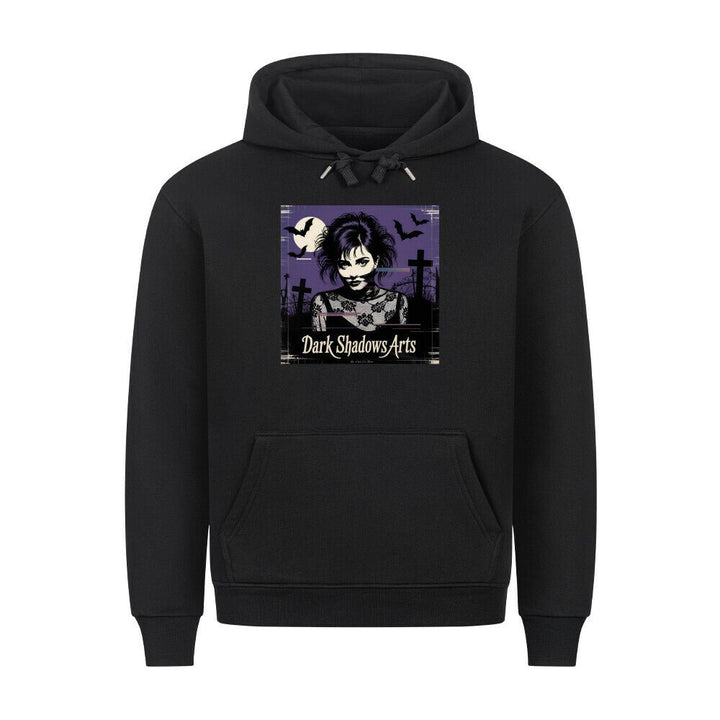 Gothic Vision – Schattenfrau im VHS - Nebel - HigherBlanks Premium Hoodie | Hoodie | Dark Shadows Arts