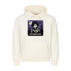Gothic Vision – Schattenfrau im VHS - Nebel - HigherBlanks Premium Hoodie | Hoodie | Dark Shadows Arts