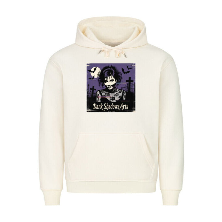 Gothic Vision – Schattenfrau im VHS - Nebel - HigherBlanks Premium Hoodie | Hoodie | Dark Shadows Arts
