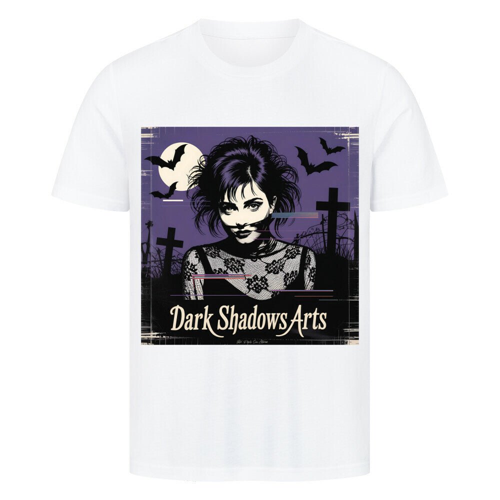 Gothic Vision – Schattenfrau im VHS - Nebel - HigherBlanks Premium T-Shirt | T-Shirt | Dark Shadows Arts