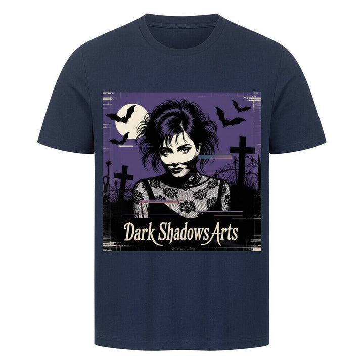 Gothic Vision – Schattenfrau im VHS - Nebel - HigherBlanks Premium T-Shirt | T-Shirt | Dark Shadows Arts