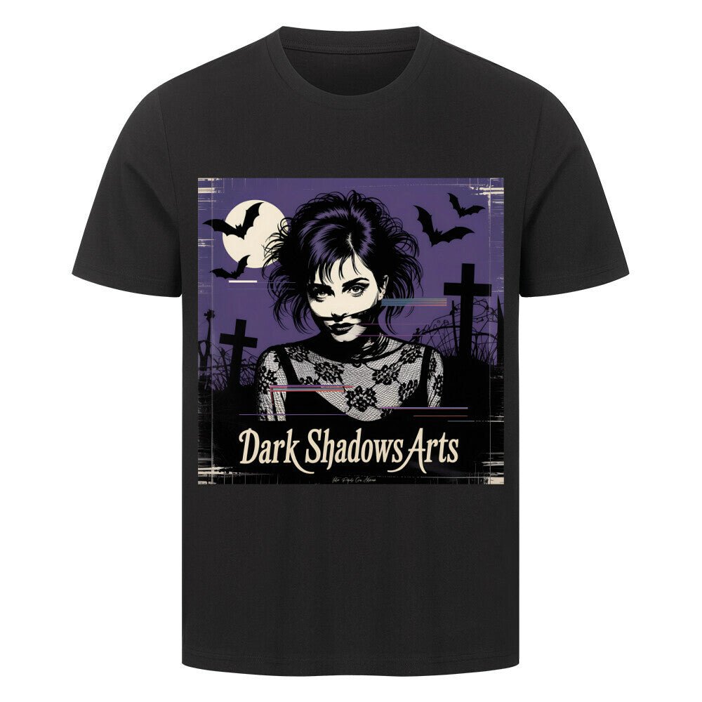 Gothic Vision – Schattenfrau im VHS - Nebel - HigherBlanks Premium T-Shirt | T-Shirt | Dark Shadows Arts