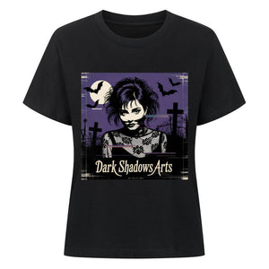 Gothic Vision – Schattenfrau im VHS - Nebel - Premium Organic Shirt Women | T-Shirt | Dark Shadows Arts