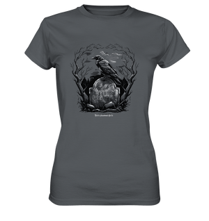 Gotische Nachtszene: Rabe auf verwittertem Grabstein - Ladies Premium Shirt | Lady - Shirts | Dark Shadows Arts