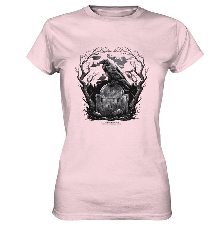 Gotische Nachtszene: Rabe auf verwittertem Grabstein - Ladies Premium Shirt | Lady - Shirts | Dark Shadows Arts