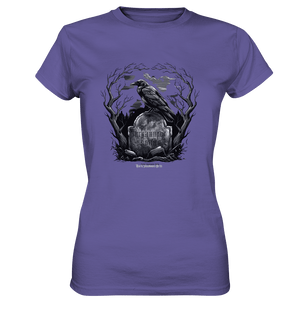 Gotische Nachtszene: Rabe auf verwittertem Grabstein - Ladies Premium Shirt | Lady - Shirts | Dark Shadows Arts