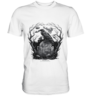 Gotische Nachtszene: Rabe auf verwittertem Grabstein - Premium Shirt | Unisex - Shirts | Dark Shadows Arts