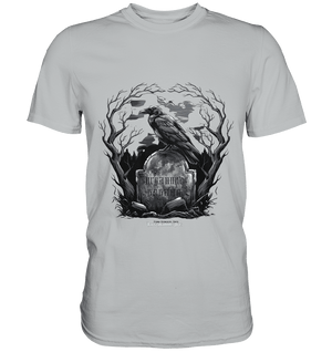 Gotische Nachtszene: Rabe auf verwittertem Grabstein - Premium Shirt | Unisex - Shirts | Dark Shadows Arts