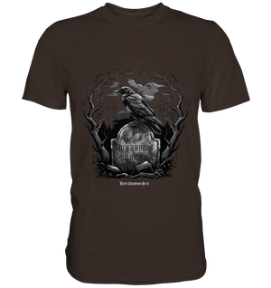 Gotische Nachtszene: Rabe auf verwittertem Grabstein - Premium Shirt | Unisex - Shirts | Dark Shadows Arts