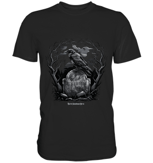 Gotische Nachtszene: Rabe auf verwittertem Grabstein - Premium Shirt | Unisex - Shirts | Dark Shadows Arts